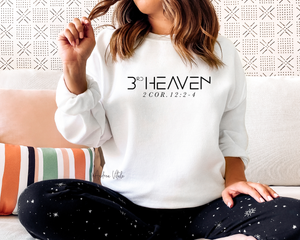 3rd Heaven 2 Cor. 12-2-4 with Black Text - Gildan 18000 White - Sky Angel Cafe