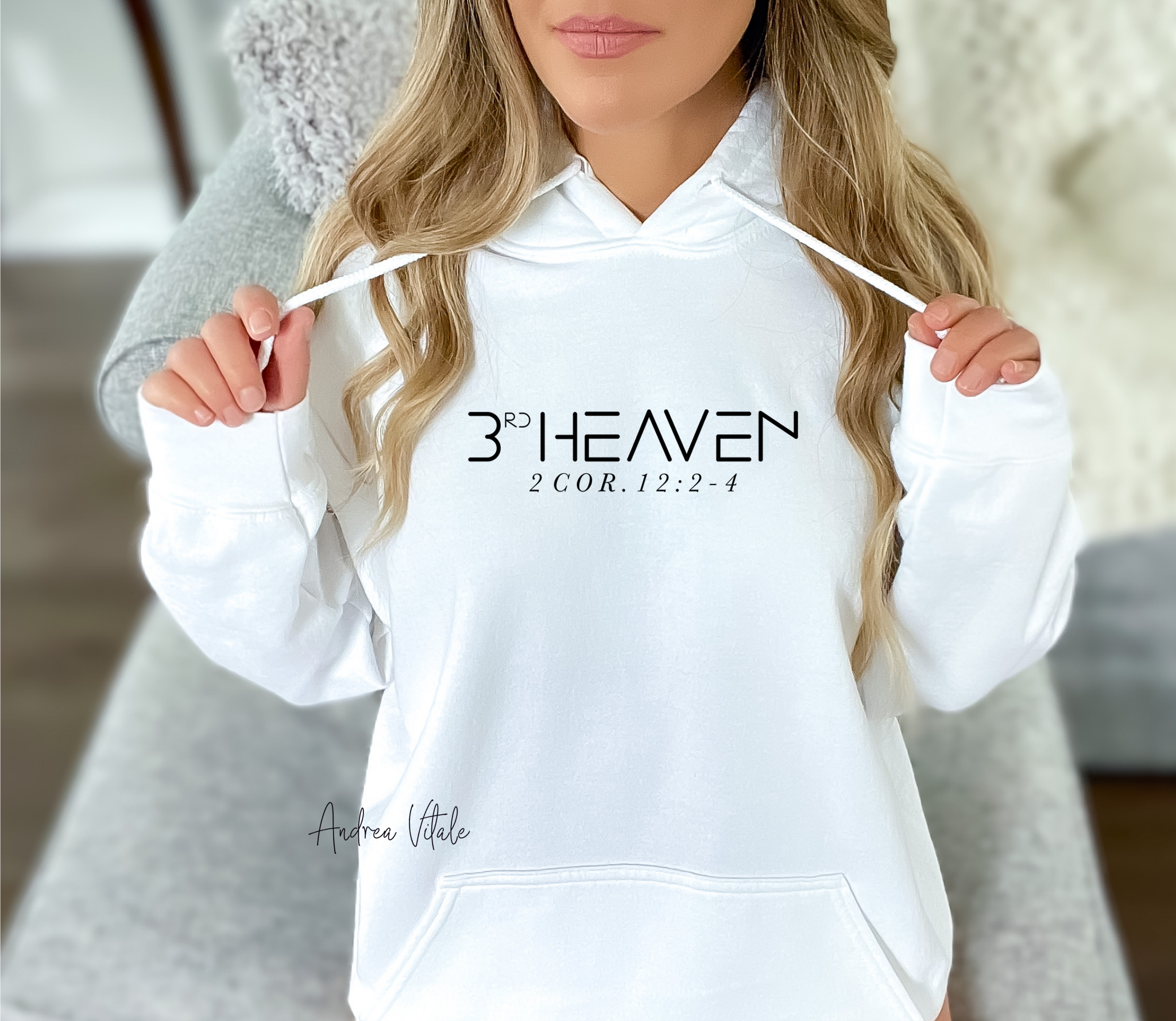 3rd Heaven 2 Cor. 12-2-4 with Black Text - Gildan White 18000 - Sky Angel Cafe