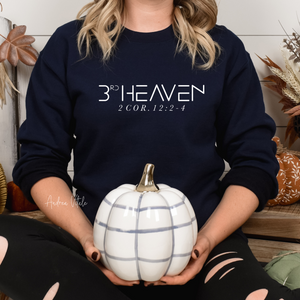 3rd Heaven 2 Cor. 12-2-4 with White Text - Gildan 18000 Navy - Sky Angel Cafe