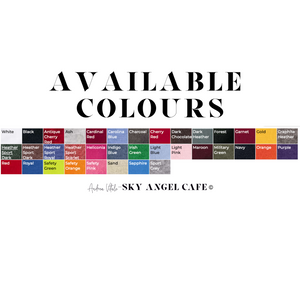 Available Colours - Gildan 18000 - Sky Angel Cafe
