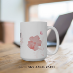 Load image into Gallery viewer, Be_Still_And_Know_That_I_Am_God_-_Coffee_Mug_Left_Side_with_Laptop_-_Sky_Angel_Cafe
