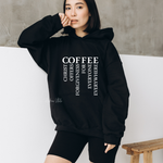 Load image into Gallery viewer, COFFEE_-_Black_Hoodie_White_Graphic_-_Sky_Angel_Cafe
