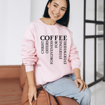 Load image into Gallery viewer, COFFEE_-_Christ_Offers_Forgiveness_For_Everyone_Everywhere_Black_Text_-_Gildan_18000_Pink_-_Sky_Angel_Cafe
