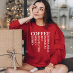 Load image into Gallery viewer, COFFEE_-_Christ_Offers_Forgiveness_For_Everyone_Everywhere_with_White_Text_-_Gildan_18000_Red_-_Sky_Angel_Cafe
