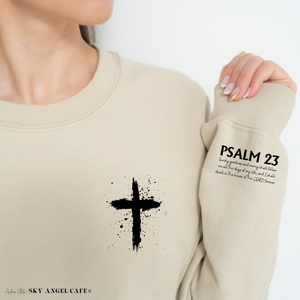 Psalm 23 Sleeve with Cross Sweatshirt