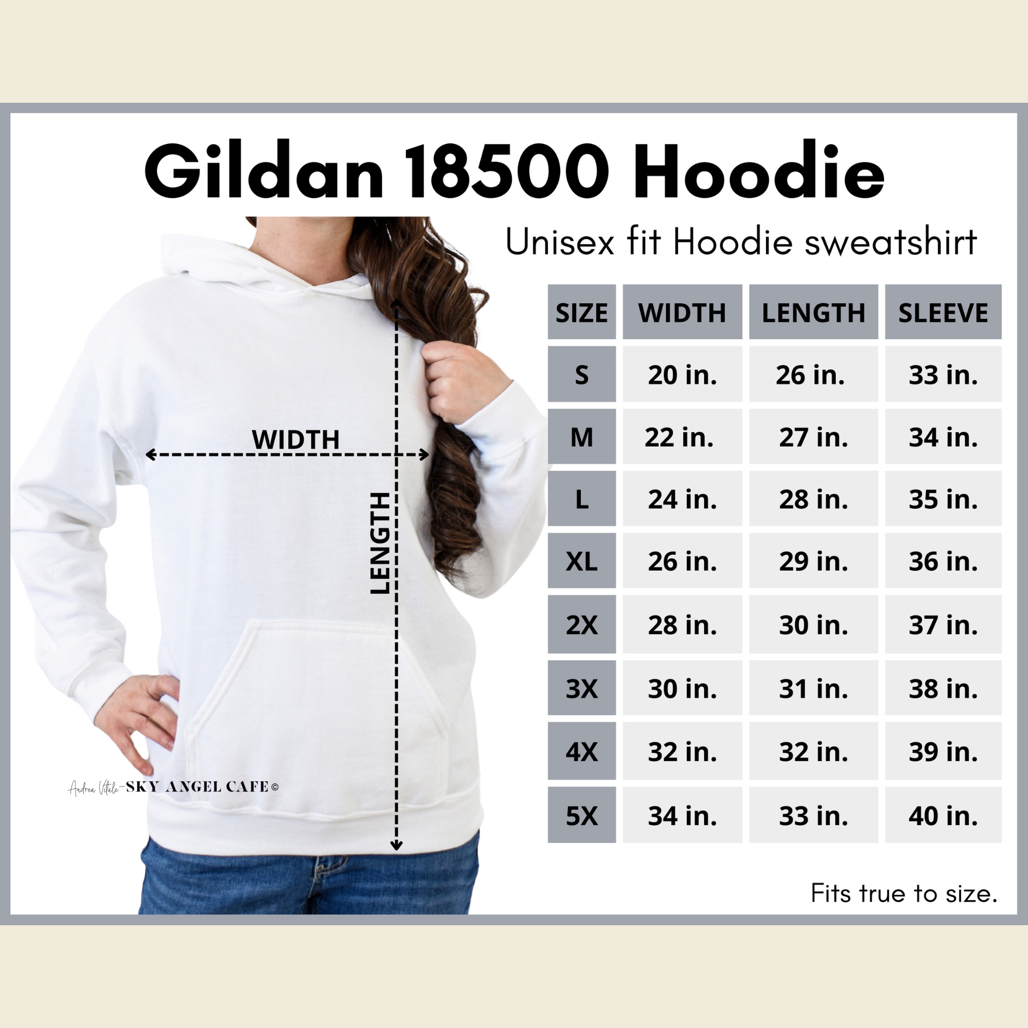 Gildan 18000 Crew Neck Size Chart S to 5XL - Sky Angel Cafe.png