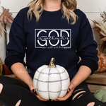 Load image into Gallery viewer, God Is Within Her She Will Not Fail Psalm 46 5 with White Text - Gildan 18000 Navy - Sky Angel Cafe 
