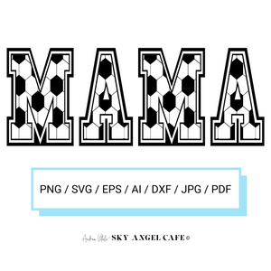 MAMA Soccer Ball Font PNG, SVG, EPS, AI, DXF, JPG & PDF Digital Download