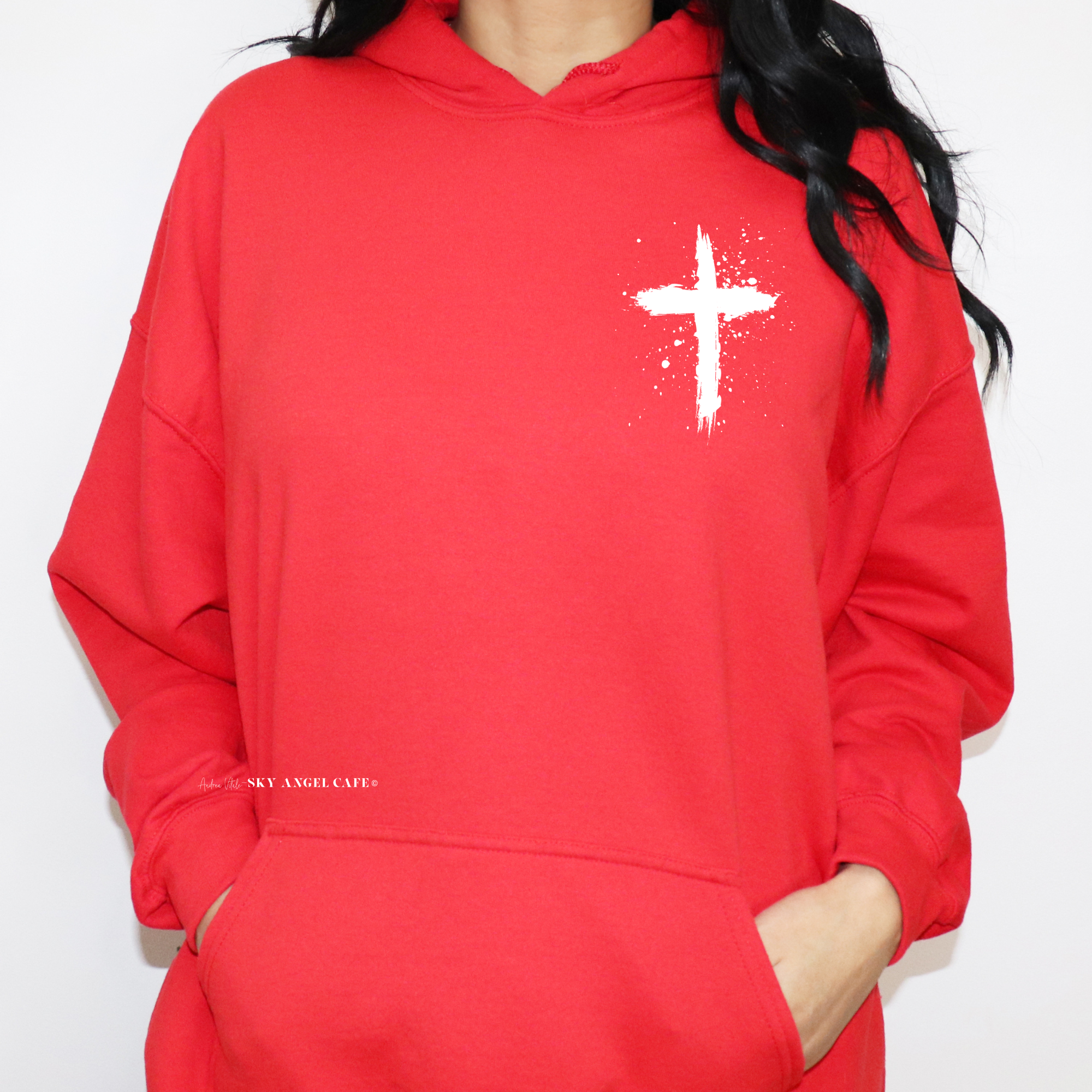 Psalm23SleevewithCrossHoodie-Gildan18500Red-SkyAngelCafe