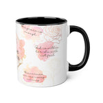 Load image into Gallery viewer, She Is Strong - Proverbs 31:25 Black Right Accent Mugs 11oz - Sky Angel Cafe

