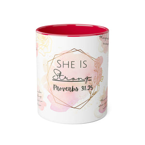 She_Is_Strong_-_Proverbs_31_25_Red_Front_Accent_Mugs_11oz_-_Sky_Angel_Cafe