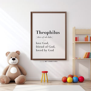 Theophilus Christian Printable Wall Art, Minimalist Bible Print Luke 1:3