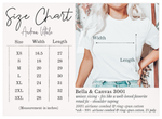 Load image into Gallery viewer, Bella + Canvas Size Chart 3001 XS to 3XL Sky Angel Cafe 
